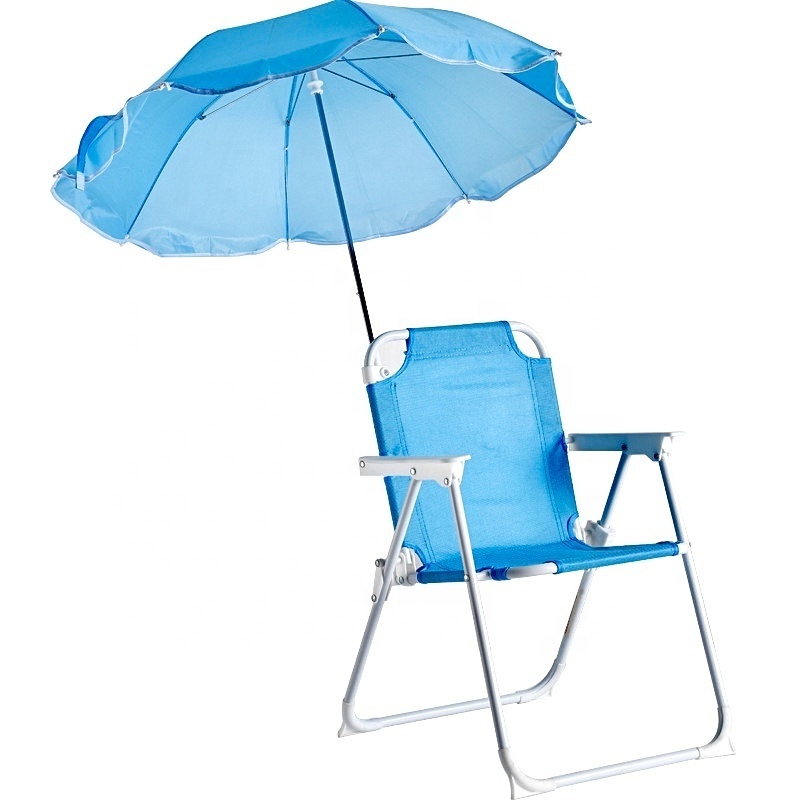 Kids Foldable Beach Seat Umbrella Sun Shelter Portable Lounger Children Canopy Folding Baby Chairs