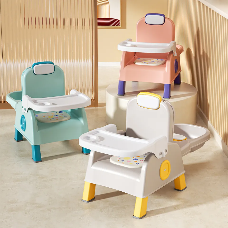 Hot Selling Portable Adjustable Baby Feeding Seat Toddler Eating Dining Folding Chair With Tray