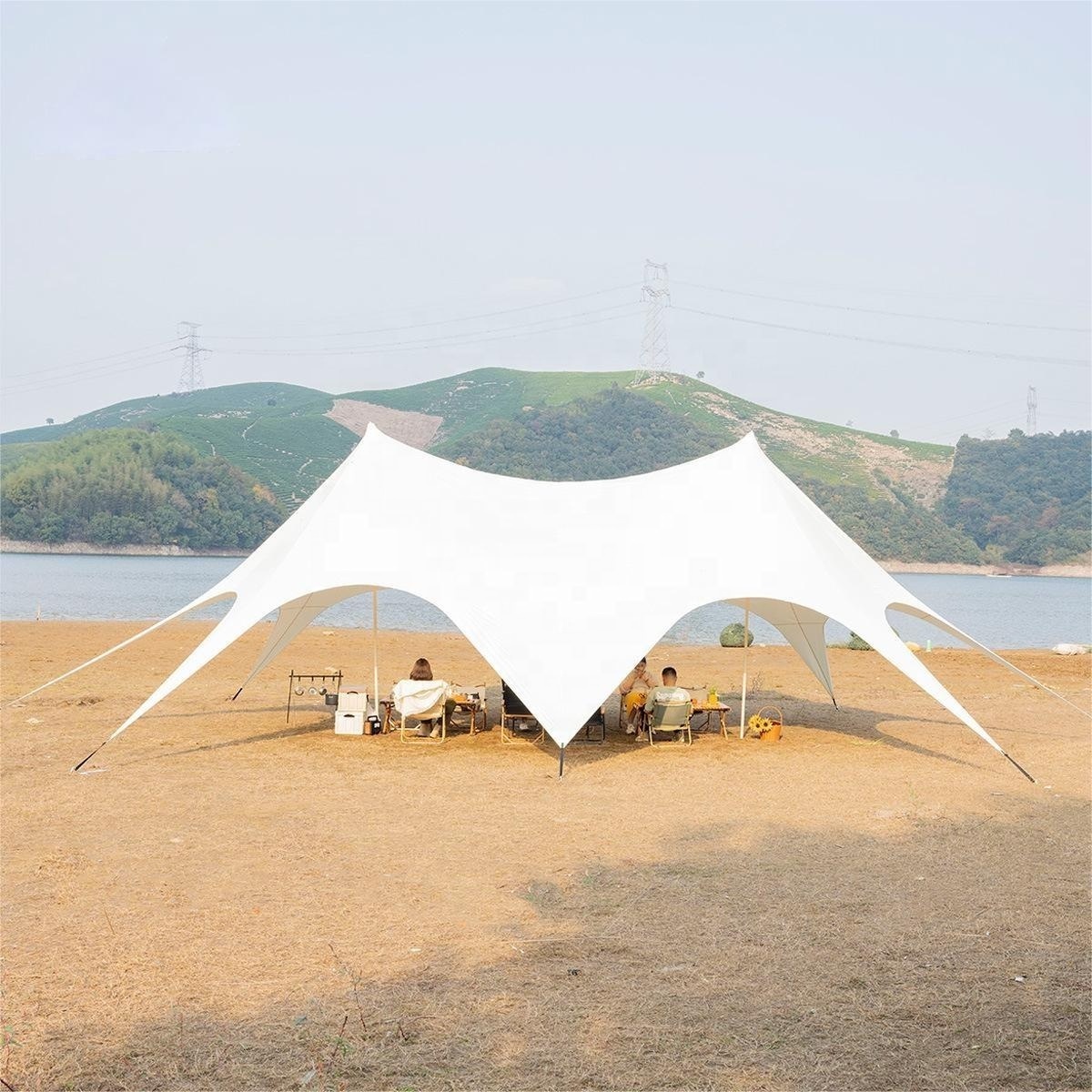 high-quality supersize canopy camping tent 40 persons sunshelter beach family festival party tent outdoor garden canopy