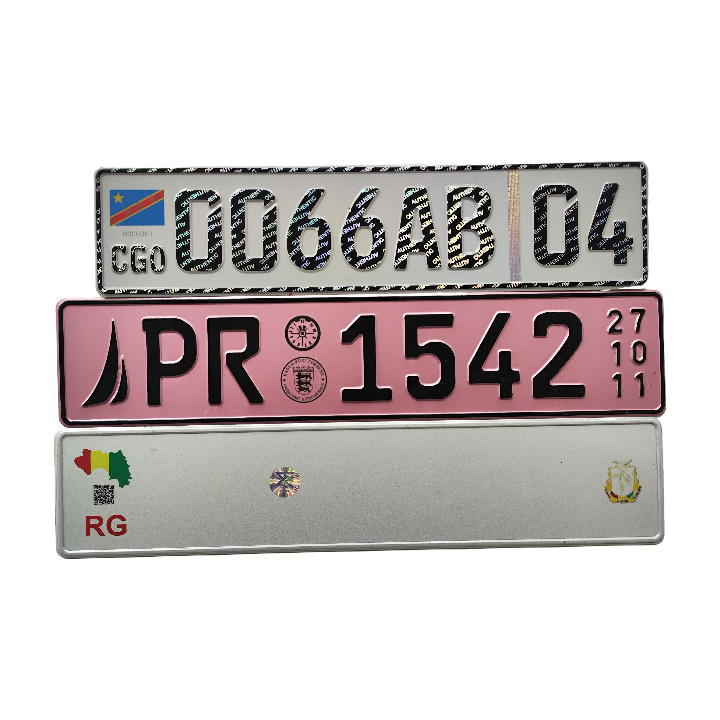 Custom Reflective Aluminum Number Gel Letter Car Plate Number License Plate