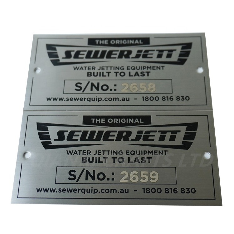 Laser engraved plaque nameplate etched stainless steel logo metal name plate