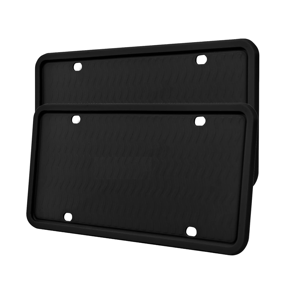 Black License Plate Frames Is Rust-Proof,Rattle-Proof,Weather-Proof High-Quality Silicone Material And Durable Car Plate Holder