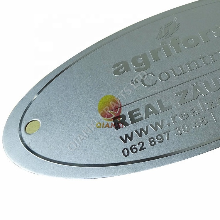 Custom engraved metal nameplate plaque etched stainless steel logo name plate