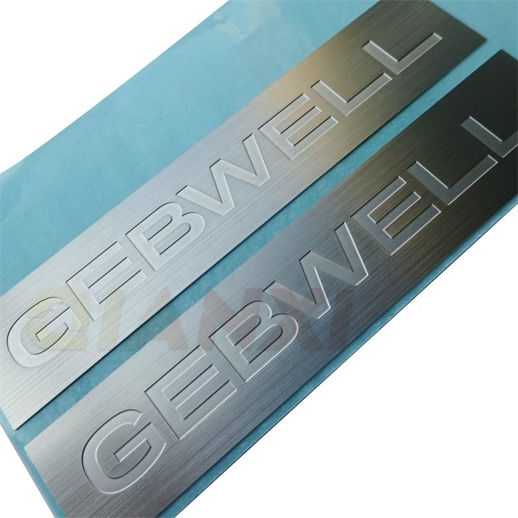 Printing metal badge Permanent adhesive brass logo sticker Anodised aluminium name plate Etched nameplate stainless steel labels