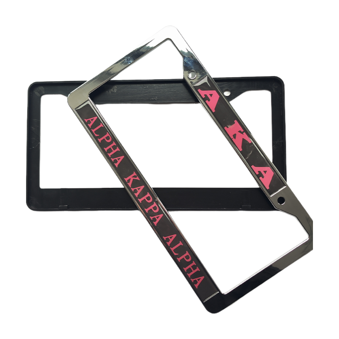 Customized Personalized Front Cool Stainless Steel License Plate Holder Logo Embossed Epoxy License Plates Frame