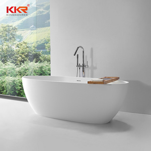 oval design artificial marble free stand soaker bath stone resin  tube solid surface bathtub