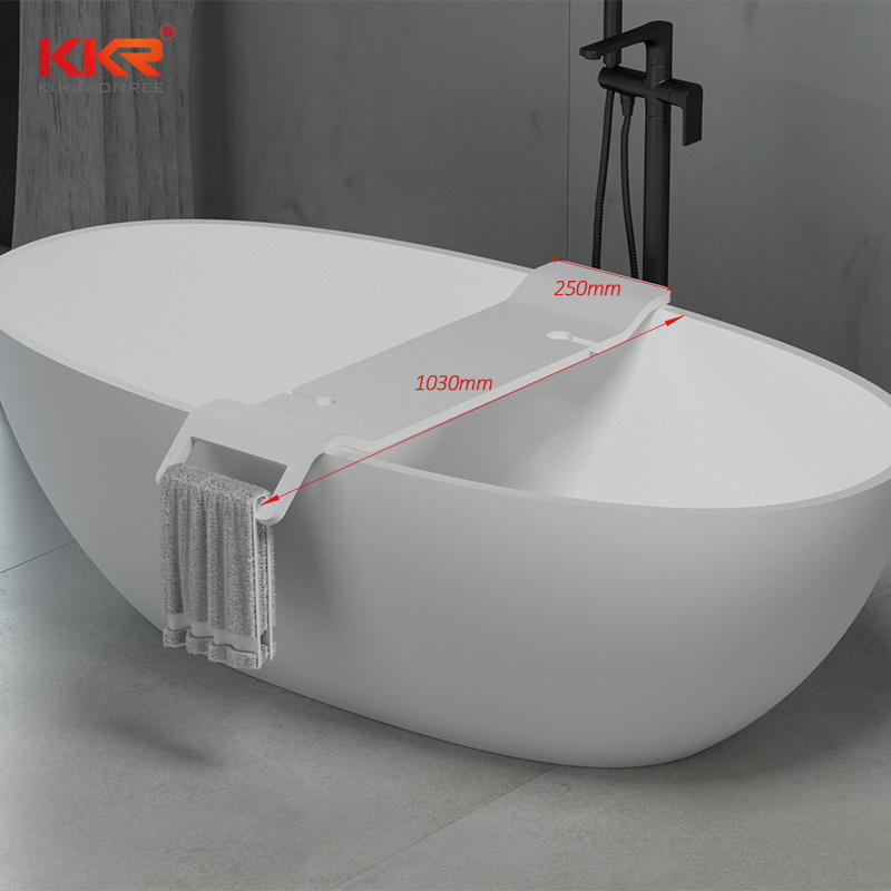 KKR Luxury removeable stone resin bathtub shelf hotel elegent bathtub with solid surface rack