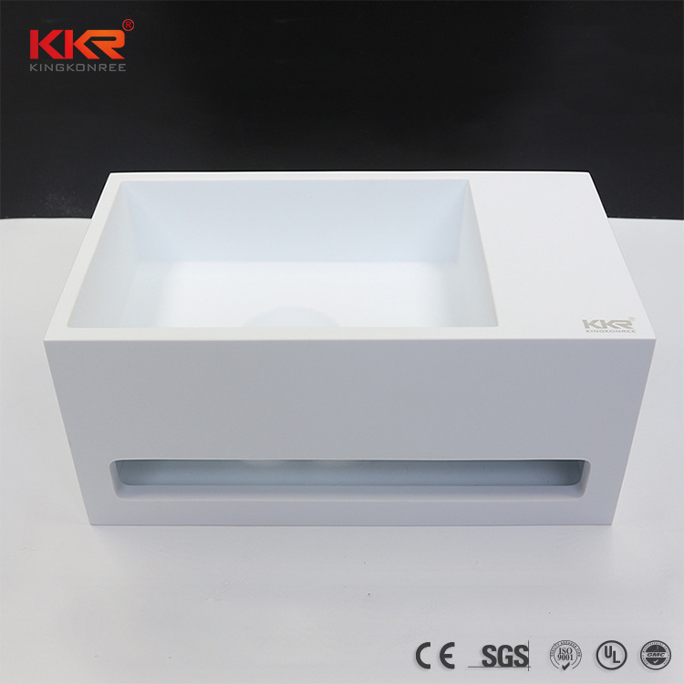 Shower Lavatory Sink Wash Basin, Custom Corain Wall Hung Installing Bathroom Basin Acrylic Solid Surface/ Gel Coat Stone Resin