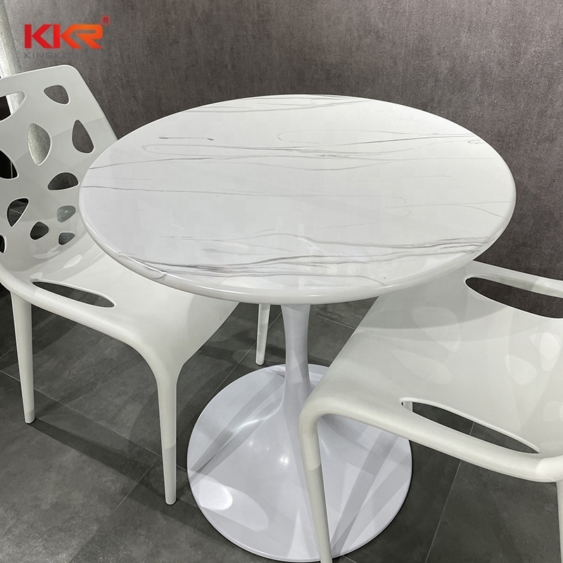 Luxury Factory Direct Sales Beautiful Acrylic sheet Panel round marble dining table countertops vanity tops and table tops