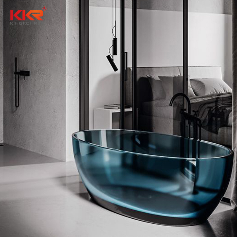 Resin acrylic solid surface bathtub polyester resin stone bathroom bathtub bathroom translucent freestanding solid bathtub