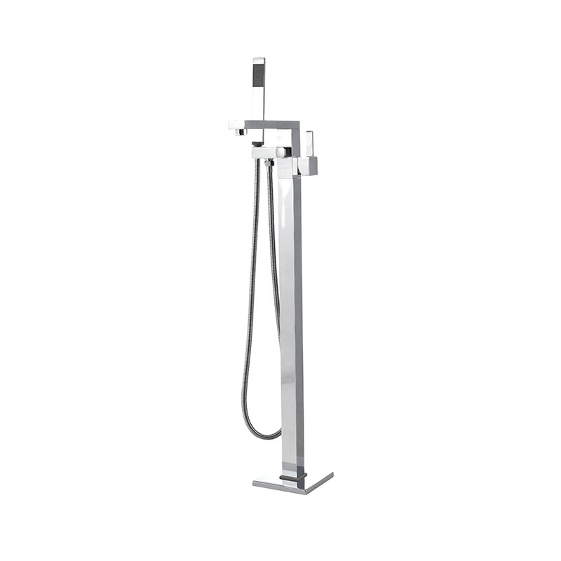 KKR Factory Bathroom Ware Accessories Square Single Handle Freestanding Floor Mount Tub Filler Shower Bathtub Filler Faucet