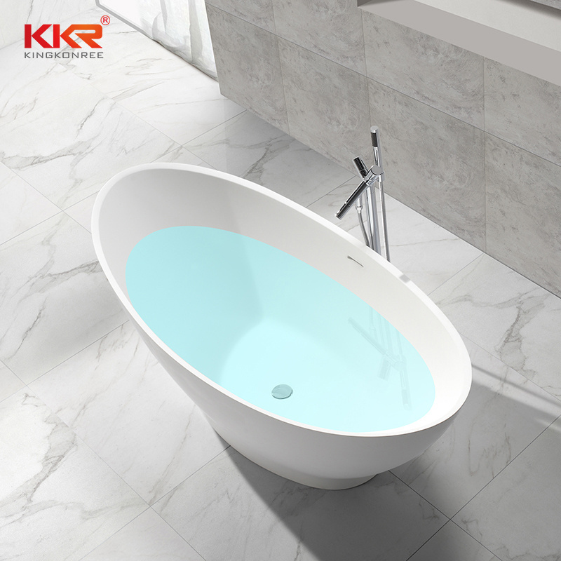 Kkr Bathtub Free Stand Bathroom Japanese Small Bath Tub Surface Stone Modern Solid Acrylic Freestanding Soaking Matt & Gloss