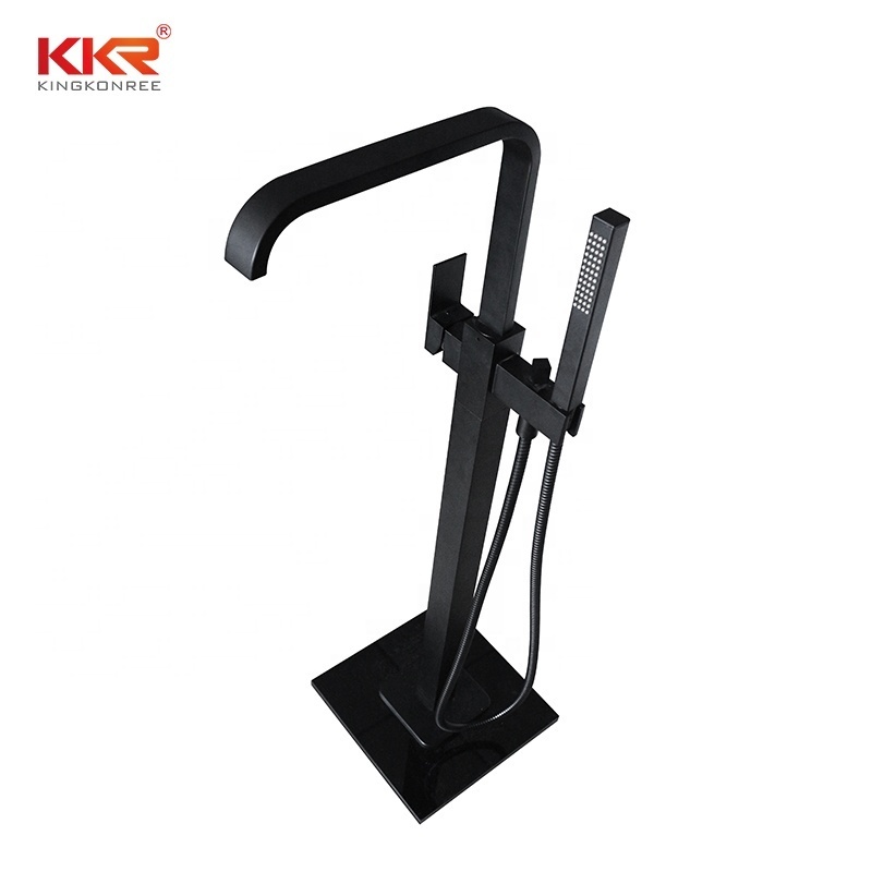 KKR Wholesale Modern Floor Mounted Shower Bath Tub Faucet Free Standing Tub Filler Brass Freestanding Bathroom Bathtub Faucets