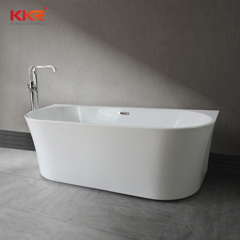 modern hotel bathroom modern simple design freestanding customized solid surface free standing bathtub white acrylic bathtub