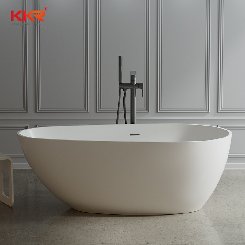 Freestanding Bath Matt 1700 Sanitaryware Bathroom Bath Tub Surface Stone Whirlpool Solid Modern Soaking Bathtub Artificial Stone