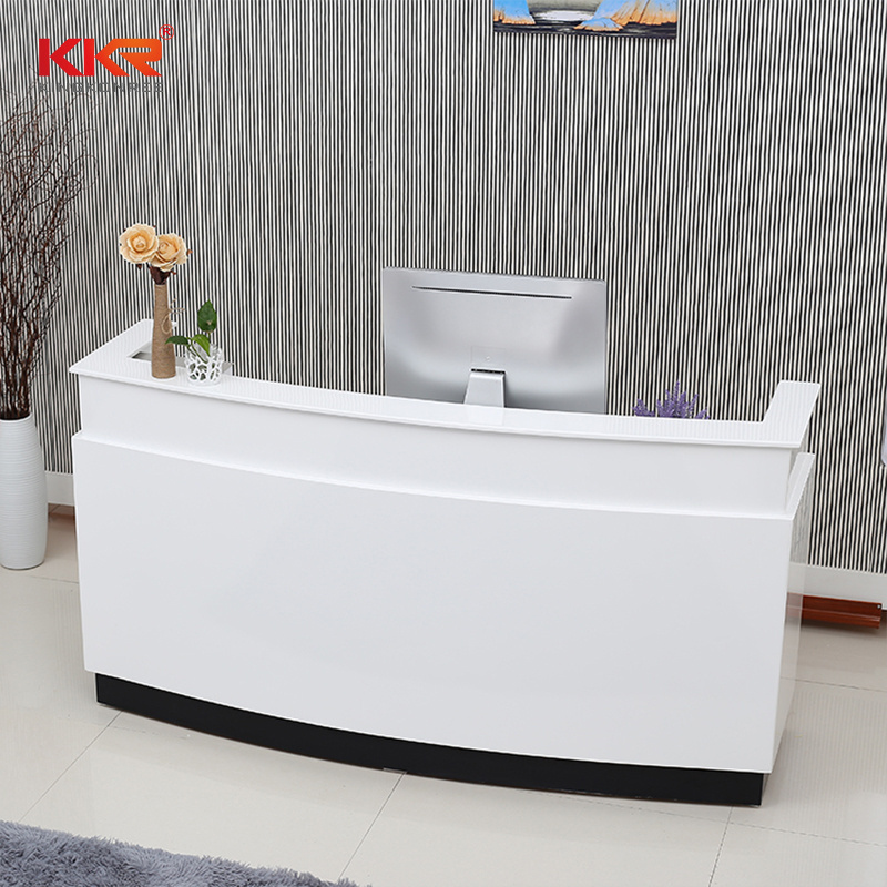 Acrylic solid surface hospital reception counter simple design round service counter reception desk