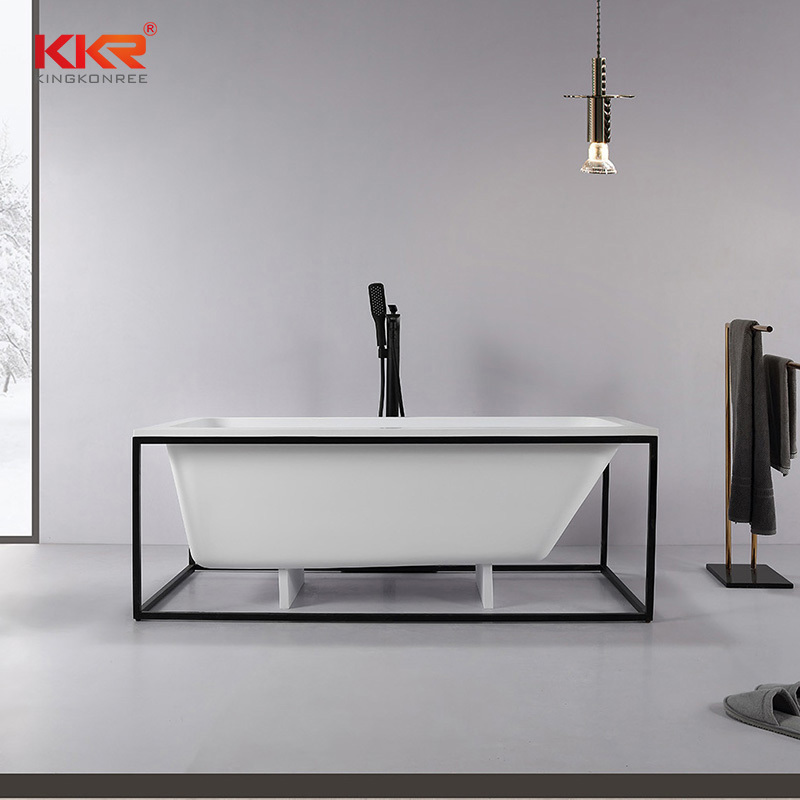 1500mm matte removeable stone resin bathtub vintage australia bathtub with metal shelf