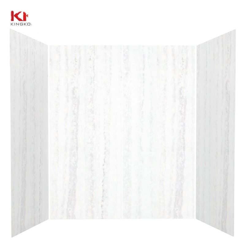 KKR Factory Shower Bathroom Ware Accessory Acrylic Solid Surface Texture Pattern Resin Stone Shower Surround Wall Panel