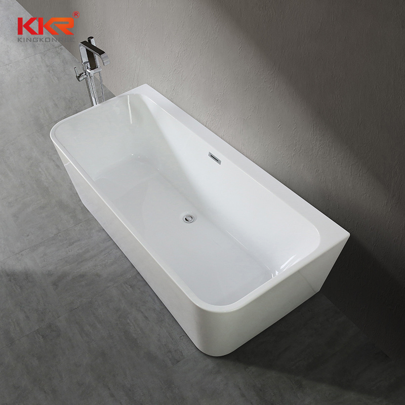 modern hotel bathroom modern simple design freestanding customized solid surface free standing bathtub white acrylic bathtub