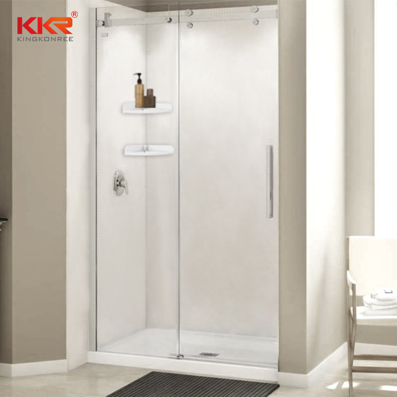 KKR Factory Shower Bathroom Ware Accessory Acrylic Solid Surface Texture Pattern Resin Stone Shower Surround Wall Panel