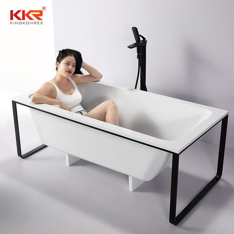 1500mm matte removeable stone resin bathtub vintage australia bathtub with metal shelf