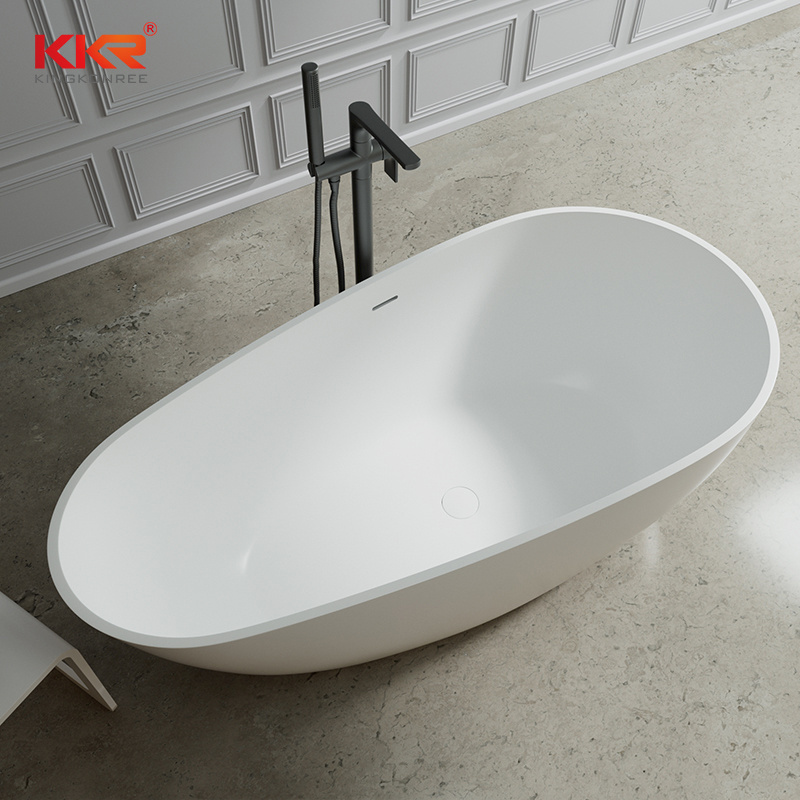 Freestanding Bath Matt 1700 Sanitaryware Bathroom Bath Tub Surface Stone Whirlpool Solid Modern Soaking Bathtub Artificial Stone