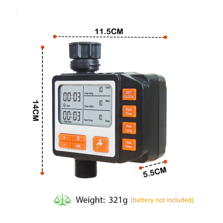 Programmable Outdoor Single Outlet Digital Water Timer  Automatic On/Off Water Faucet Hose Timer Irrigation System Controller