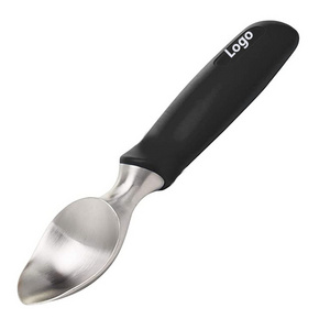 No-Thaw Hard   Ice Cream Scooper Spade Professional Stainless Steel Ice Cream Scoop with Non-Slip Rubber Grip