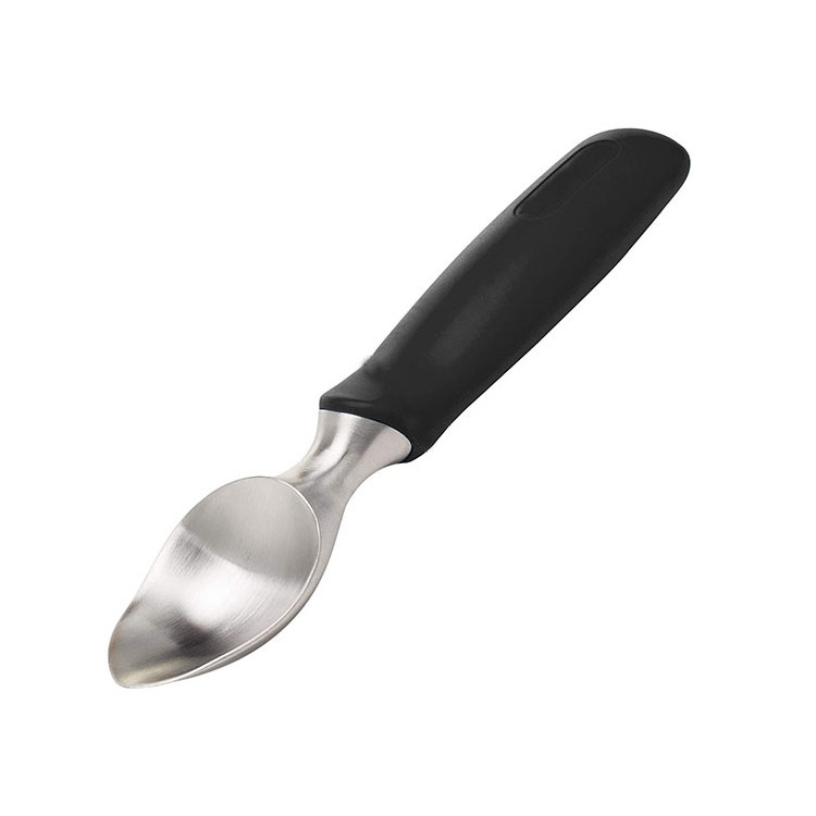 No-Thaw Hard   Ice Cream Scooper Spade Professional Stainless Steel Ice Cream Scoop with Non-Slip Rubber Grip