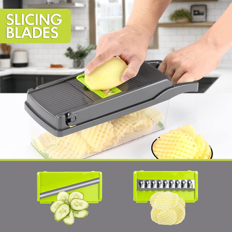 14/16 in 1 Professional Mandoline Slicer for Kitchen Vegetable  Food Chopper Cutter for Onion  Potato Tomato