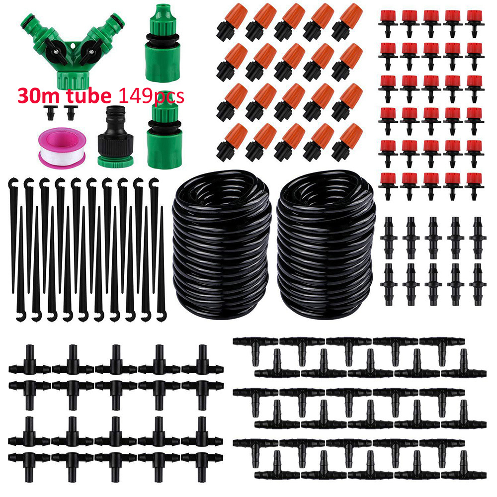 149Pcs Drip Irrigation Kit, 100FT Garden Watering System with 1/4