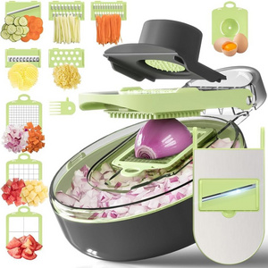 New 13 in 1 Vegetable Chopper Slicer  Round Veggie Dicer Cutter for Onion Tomato Potato Food Chopper with Draining Storage Conta