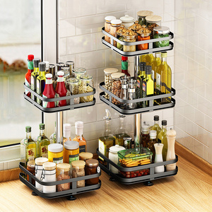 1/2/3 Tier Lazy Susan Organizer Adjustable Turntable Spice Rack Multi-layer Rotating Spice Rack Spice Spinner for Cabinet