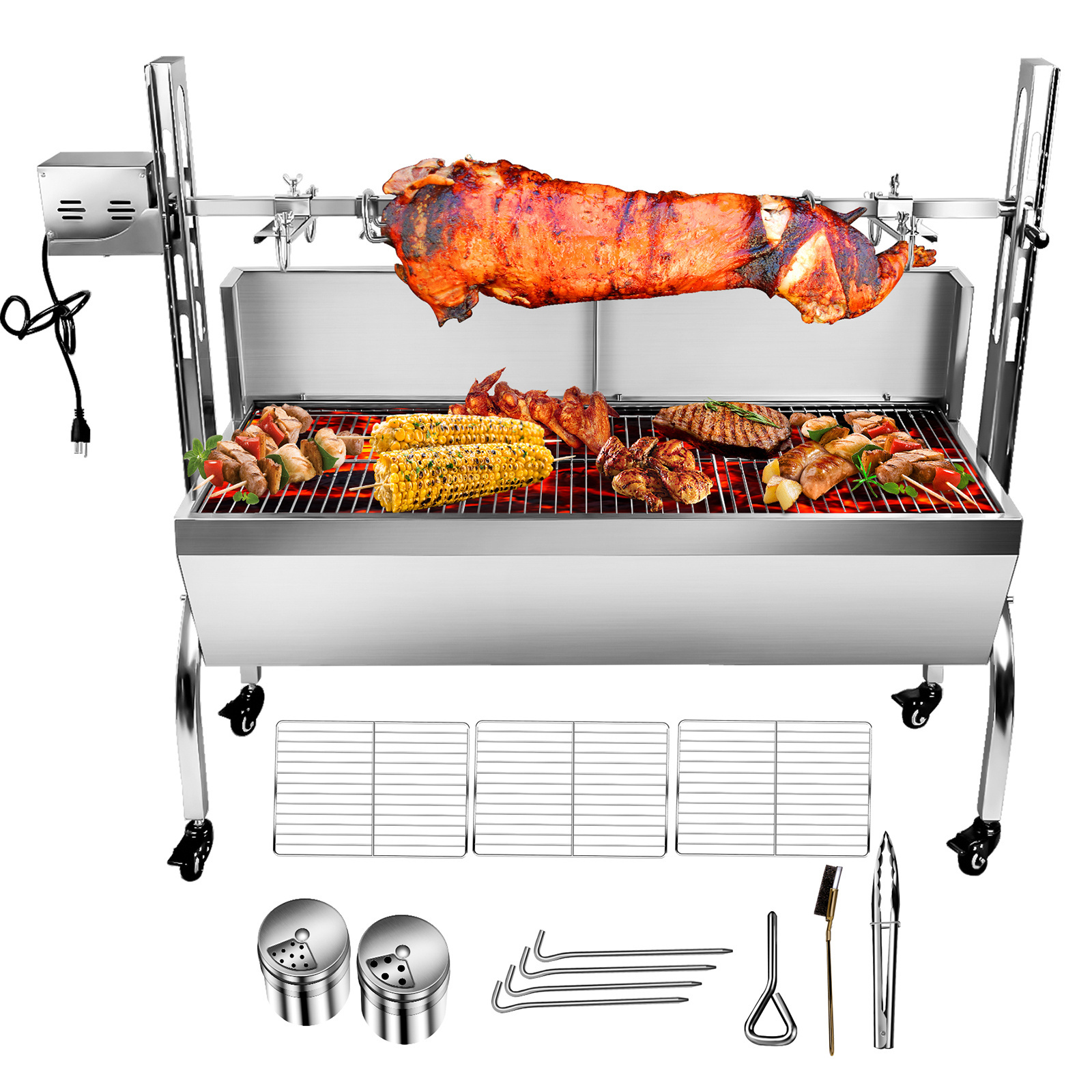 Outdoor Stainless Steel Rotisserie Souvlaki Grill Automatic Rotate BBQ Grills