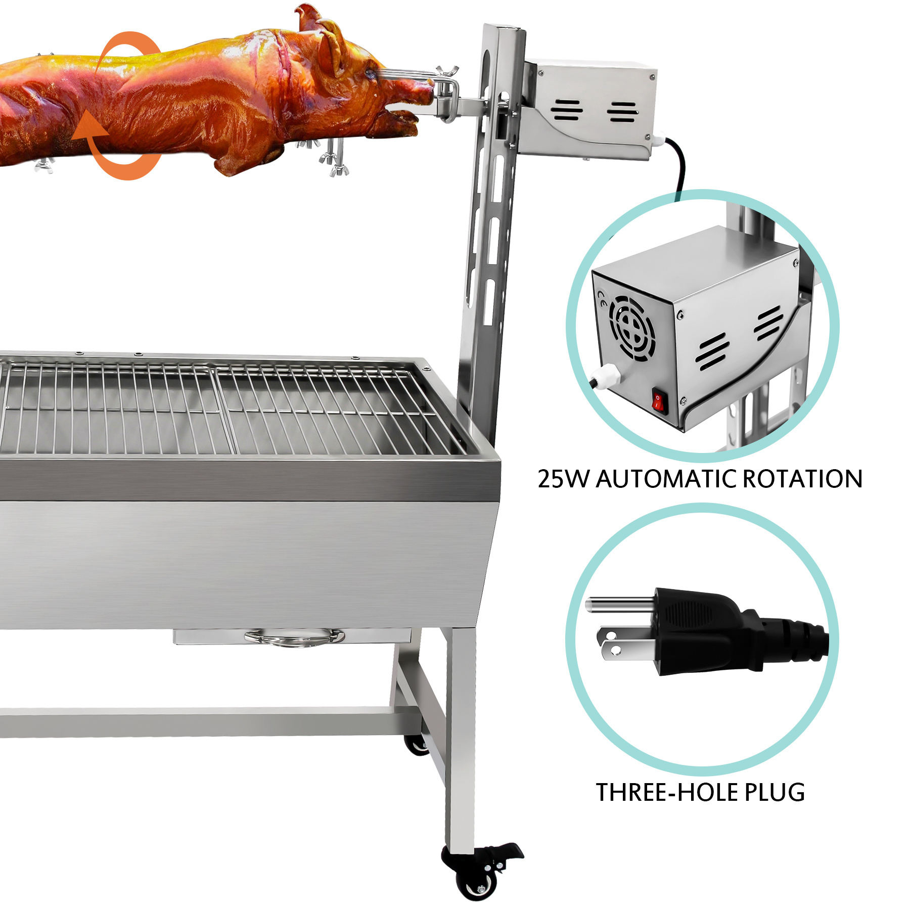 Spin Motorized Skewers Grill  Portable commercial lamb spit rotisserie barbecue bbq charcoal grill