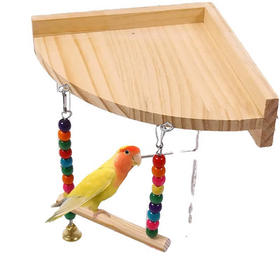 wholesale Hot Sale Wood Hanging Cage Nest Bird Swing Pine Parrot Bird Toys Stand Perch Bird Toys