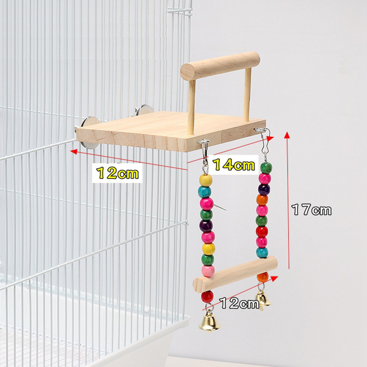 wholesale Hot Sale Wood Hanging Cage Nest Bird Swing Pine Parrot Bird Toys Stand Perch Bird Toys