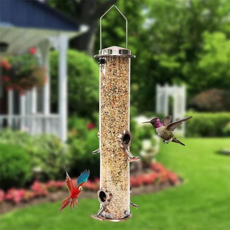 Hot sale Metal Bird Feeder Bird Bowl Outdoor Hanging Automatic Food Bowl 430 Stainless Steel Pet Feeder