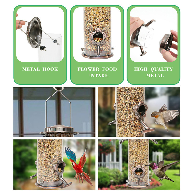 Hot sale Metal Bird Feeder Bird Bowl Outdoor Hanging Automatic Food Bowl 430 Stainless Steel Pet Feeder