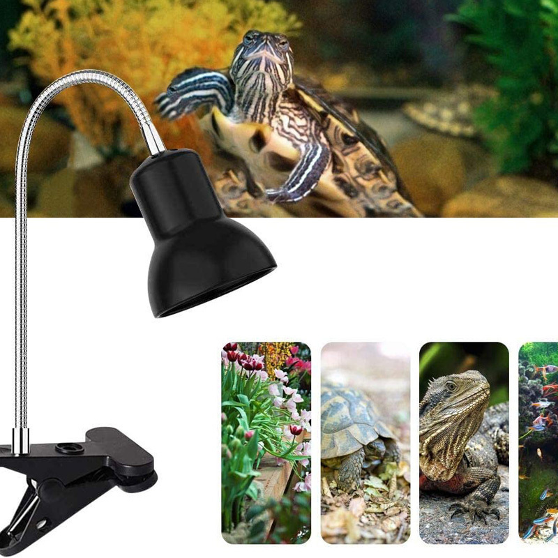 Reptile UVB UVA Lamp Bulb Holder Clip-on Clamp Lights Fixture for Reptiles Tortoise Turtle Lizard Heating Lamps Lighting