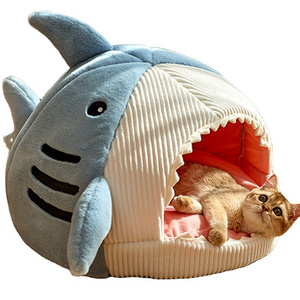 wholesale cat Bed new Shark shape pet nest for soft Comfortable Sleep cat dog Couch Bed