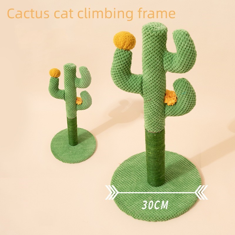 Wholesale Cactus Cat Tree Natural Sisal Hemp Rope Cat Climbing Frame Kitten Scratch Scratcher Post Pet Cat Toys Pet Supplies