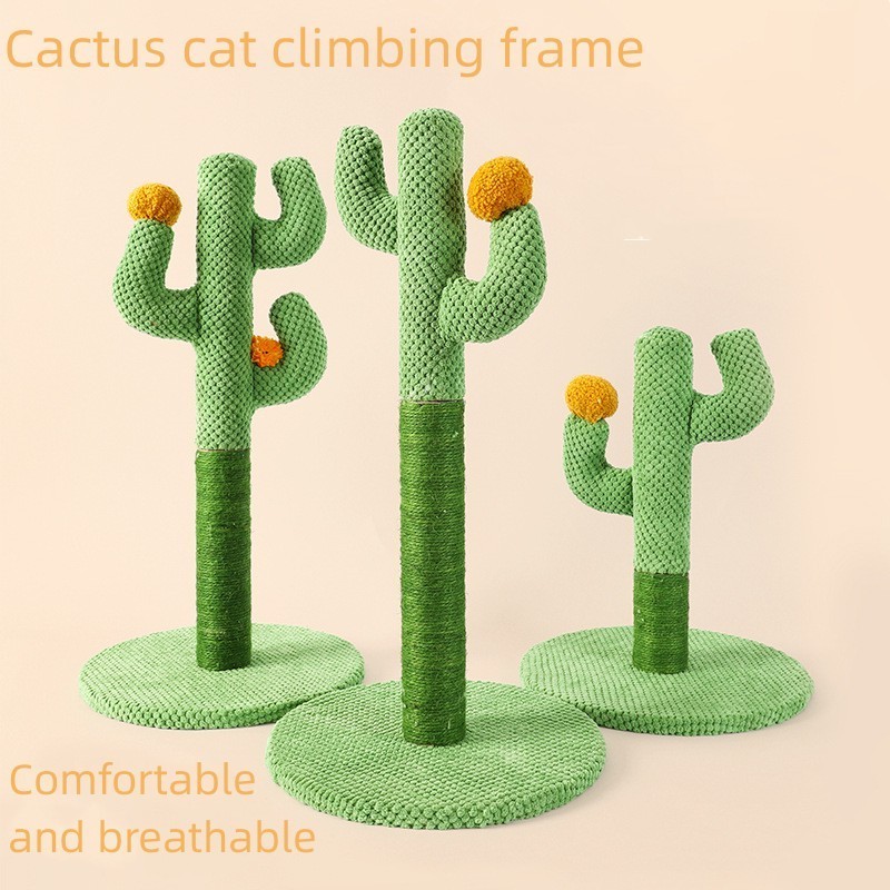 Wholesale Cactus Cat Tree Natural Sisal Hemp Rope Cat Climbing Frame Kitten Scratch Scratcher Post Pet Cat Toys Pet Supplies