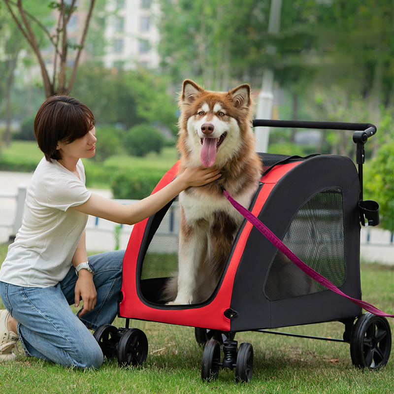 detachable portable jogger large dog pet stroller Breathable Easy Folding Dog Stroller