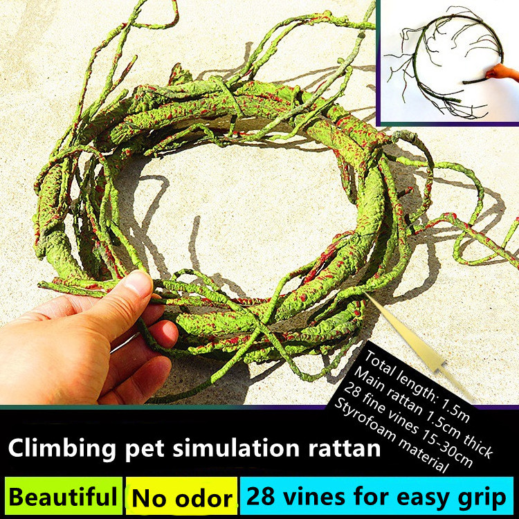 Factory Wholesale Reptiles Small Animal Bend-A-Branch Pet Habitat Decor Vines Plants plastic plant Aquarium Reptile home Decor