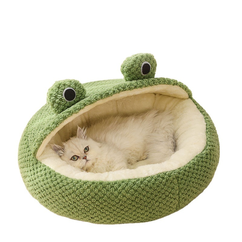 2023 hot selling Warm Cat Bed For Portable Pet Beds  Kittens Basket Cushion Cat Pillow Mat Tent Puppy Nest Cave Cats House Goods