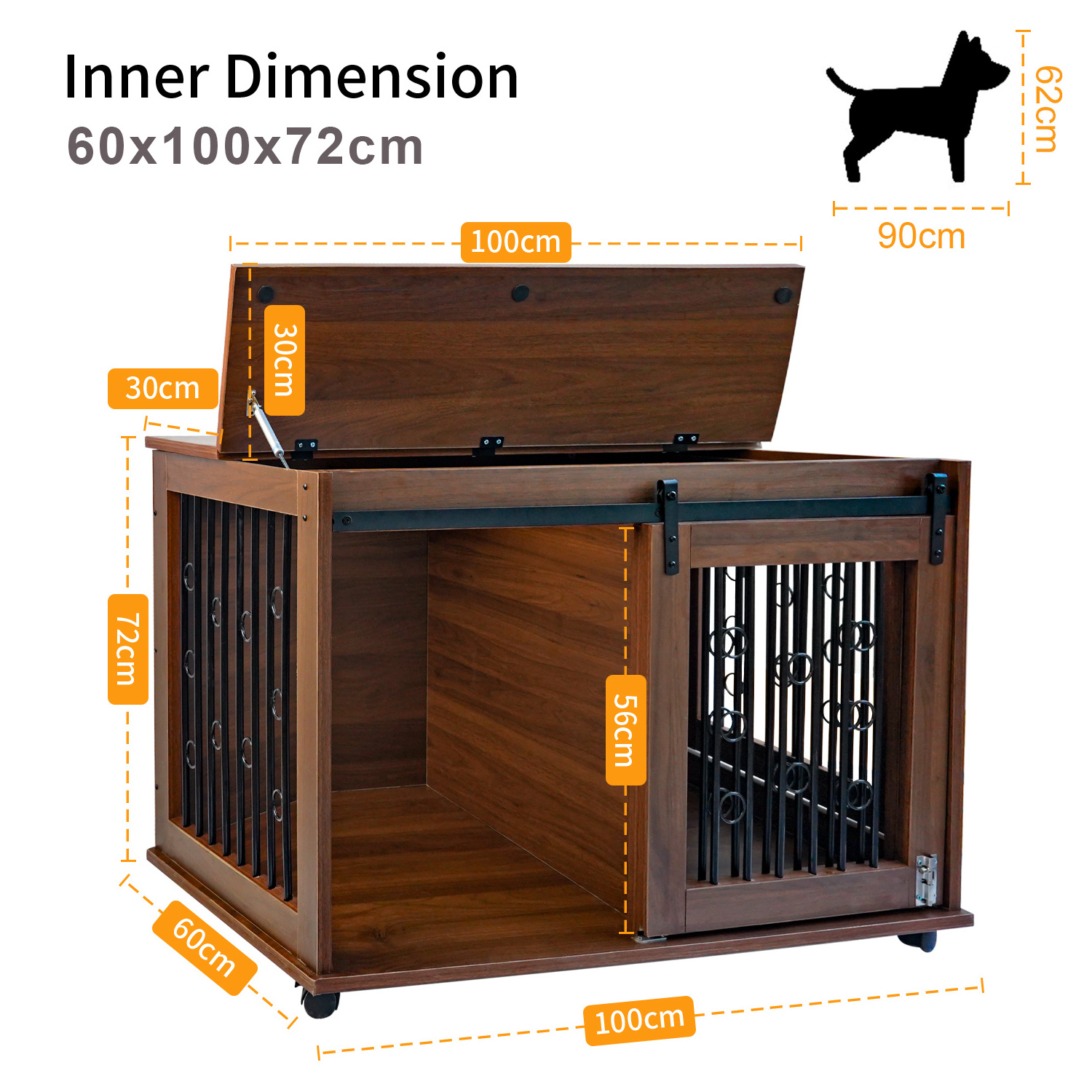 2024 Modern Style High Quality Portable Luxury Wood Dog Crate Pet Dog Kennel Wooden Animal Cage with Door