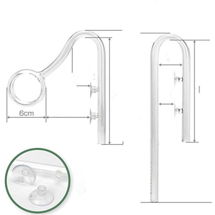 Aquarium glass lily pipe skimmer for Glass Outflow & Inflow Lily Water Pipe for Aquarium plant tank