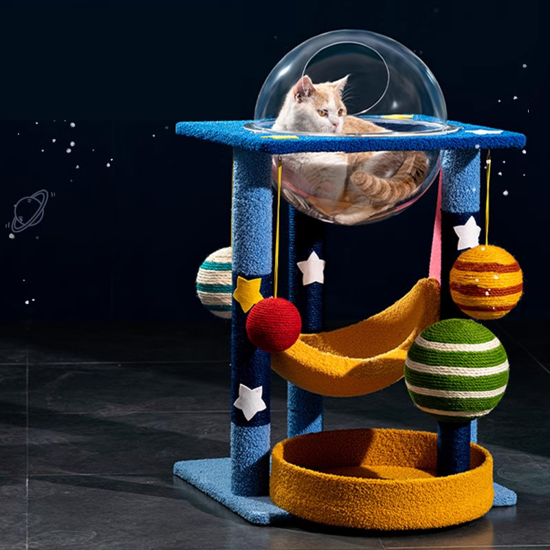 Wholesale Pet Supplies Furniture Cat Climbing Tree With Sisal Cat Trees House Scractcher Tower For Kitten Playing Cat Toy