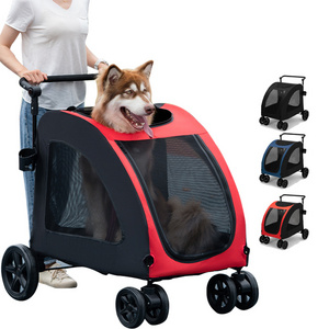 detachable portable jogger large dog pet stroller Breathable Easy Folding Dog Stroller